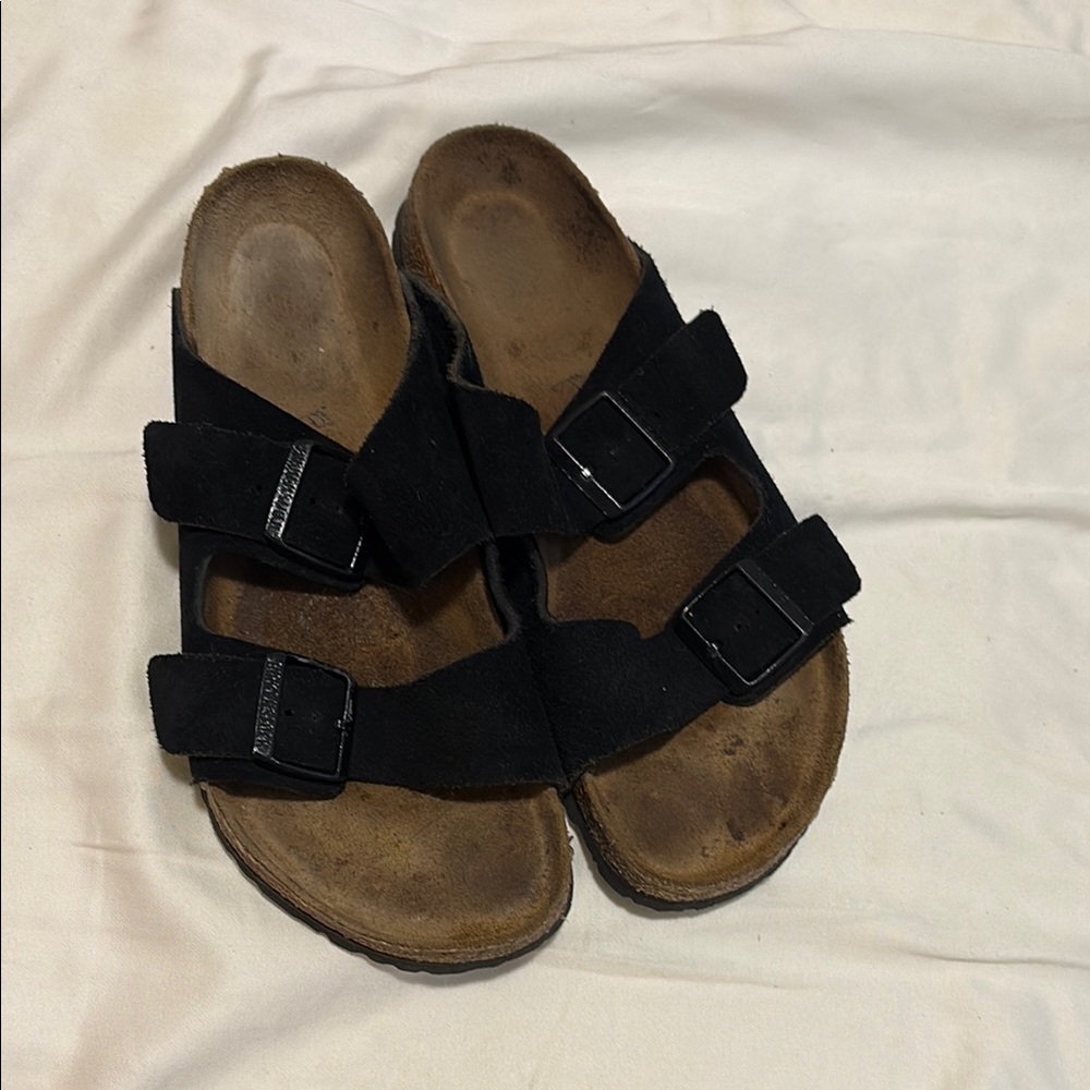 Birkenstock Arizona Black Suede Leather Sandals